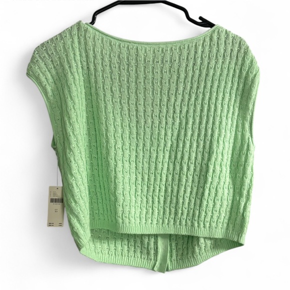 NWT Anthro Pilcro Cropped Knit Sweater in Mint Green - Picture 5 of 10